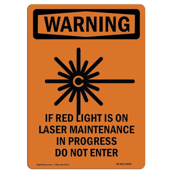 Safety Sign, OSHA WARNING, 5" Height, If Red Light, Portrait, 10PK
